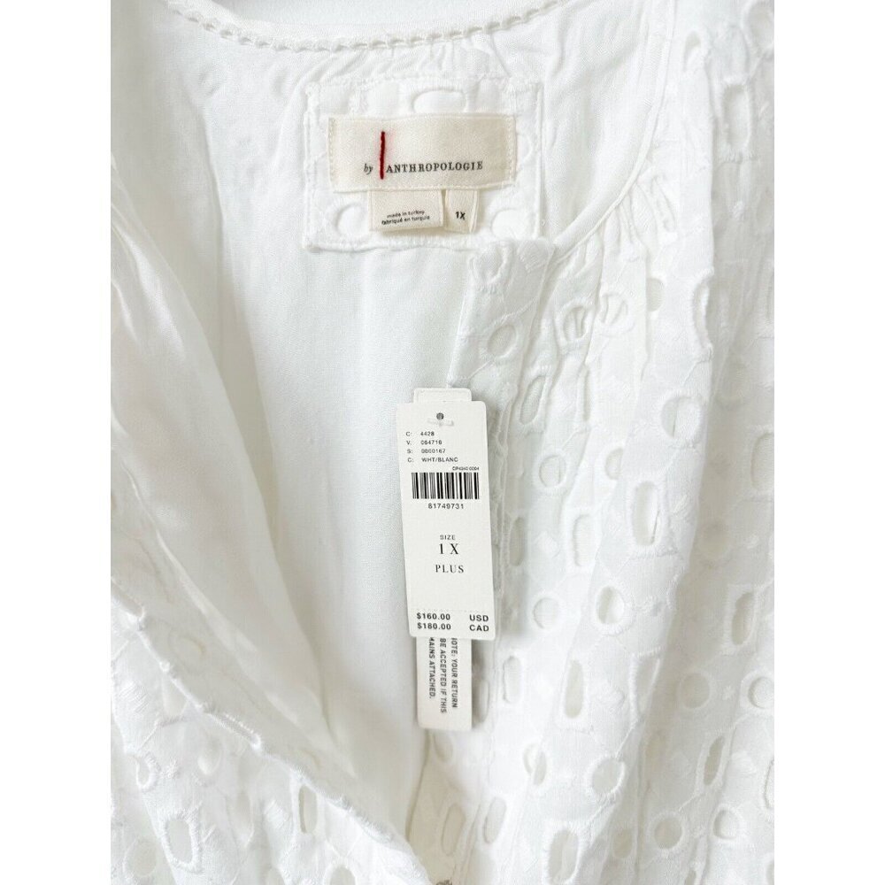 NWT Anthropologie The Somerset Mini Dress: Eyelet Edition 1X White Vacation - Picture 9 of 10